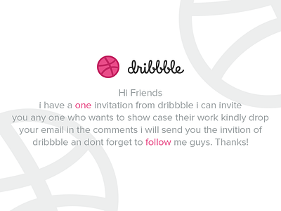 Invitation from dribbble