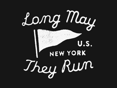 Run No.02 athletic flag nyc script texture