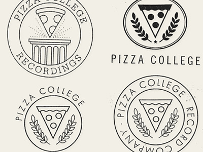 Pizza College icon identity logo pizza record label