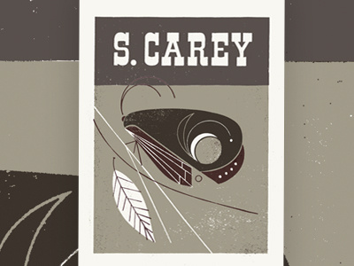 S. Carey earth tones illustration modern moth poster texture