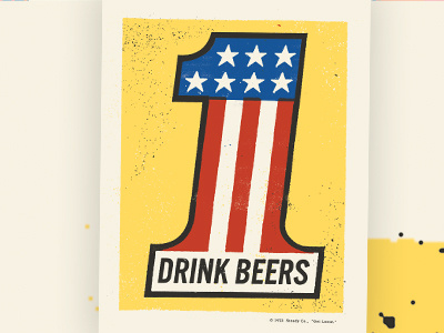 No. 01 amf rip beers chompers poster screenprinting texture usa