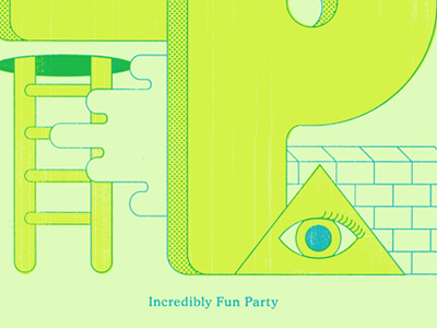 Fun Party No. 02 eye fluorescent halftone ifp mystic screenprinting texture