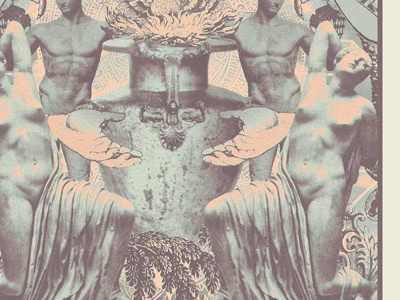 Folk LP Cover collage greek hippie shit love mystical roman screenprinting symmetry
