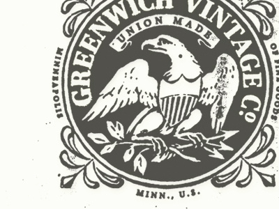 Greenwich No. 01 eagle greenwich vintage illustration logo minneapolis texture type union made