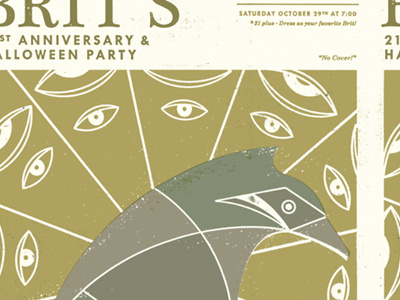Downtown Poster anniversary cover bands current el no eyes halloween peacock texture