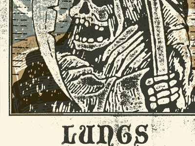 Lungs flag fuck it theyre gettin the reaper hail satin poster reaper screenprinting texture typography