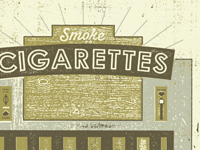 Smoke No.01 cigarette machine cigarettes death party heavy shit masthead show poster screenprinting texture