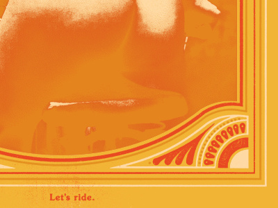 Let's Ride No.02 artcrank butt innuendo poster psychedelic screenprinting side boob smelly seat