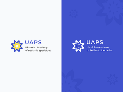 UAPS. Logo redesign concept. 2020 blue brand branding colorful concept europe flower logo logotype medecine monochromatic monochrome pictorial pictorialmark redesign september ukraine vector yellow