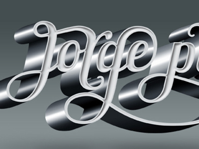 jp illustrator letters metal reflection typography