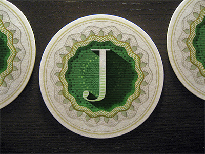 J coasters coaster decorative drink green money