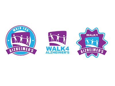 Walk for Alzheimer's Logo idea logo purple walk