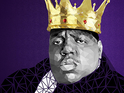 The Notorious B.I.G crown gold illustration king polygon rap triangles