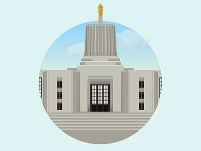 Oregon State Capitol building capitol illustration oregon salem state