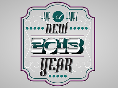 New Year 2013 celebrate decorative new year typography