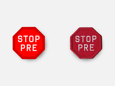 STOP PRE 1.5" Merit Badge badge design inkscape marathon oregon patch patches prefontaine product racing running stop pre svg vector