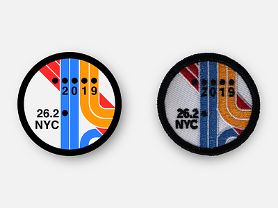 NYC Marathon 2019 Race Day Patch badge design inkscape marathon new york city nyc nyc marathon patch patches physical product racing running subway svg vector vignelli