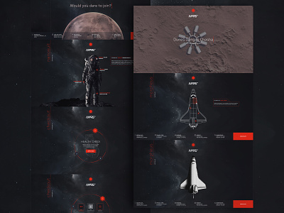MARS One - UI Screenshots concept design mars space ui ux webdesign website