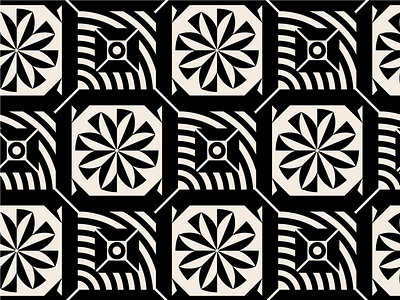 Pattern #1 | Pattern flower | wave adobe illustrator black creative design flower flowers graphic graphic design illustration minimalism pattern pattern design tile vector wave web
