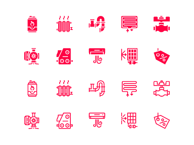 Icons "Engineering solutions" art branding creative design dribbble graphic graphic design icon icon design icon set iconography icons illustration red redesign shot vector web web design website