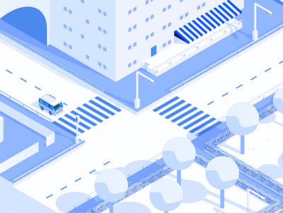 Isometric town adobe illustrator architecture art art direction blue city creative design geometric graphic graphic design illustration isometric minimalism sketch town vector web web design white