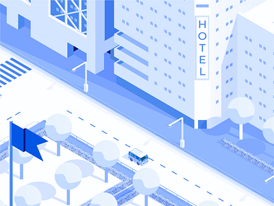 Isometric town adobe illustrator architecture art art direction blue city creative design geometric graphic graphic design illustration isometric isometry minimalism sketch town vector web white