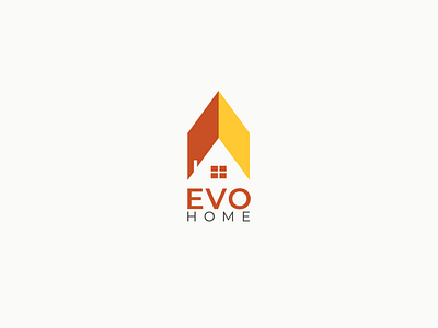 Logo "Evo Home" art brand brand identity branding branding design creative design graphic graphic design home identity illustration logo logotype minimalism orange orange logo symbol typography vector