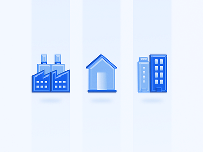 Buildings Icons 3d buildings design firstshot house icons illustration realestate ui vector