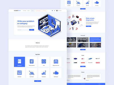 SaaS platform for appliance repair business design icon illustration repair ui ux vector web