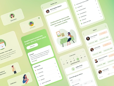 Health & Wellbeing App app application design firstshot health illustration interface mobile psychology ui ux wellness