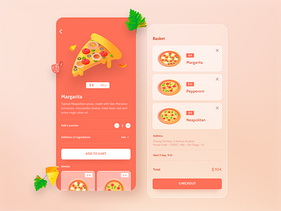 Pizza Delivery App 3d app application delivery design food illustration mobile pizza ui ux
