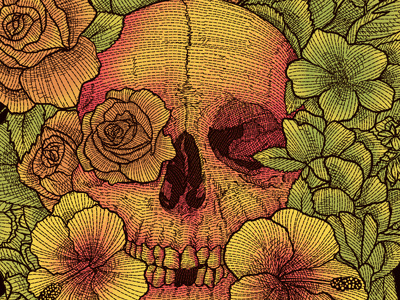 Fragrant Dead barmalisirtb design art flowers fragrant dead illustration skull