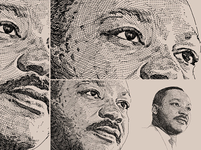 Portrait unique style artwork - Martin Luther King Jr. activist barmalisirtb commission legend martin luther king jr. open commission portrait portrait art