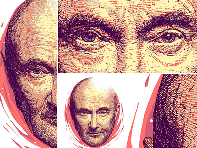 Portrait unique style artwork - Phil Collins