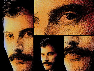 Portrait unique style artwork - Freddie Mercury