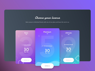 Event Pricing Table app branding clean design flat icon illustration logo typography ui ux vector