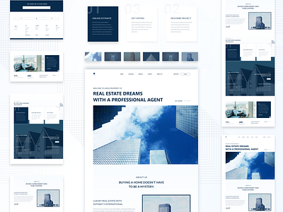 Real Estate Website adobexd agent blog card clean design elegant explore landingpage minimalist property realestate simple ui webdesign website