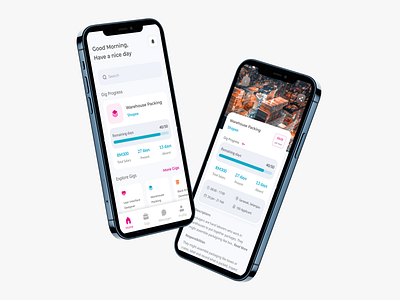 Qwork Application 3d adobexd app design best2021 branding card clean details page elegant explore gig homepage ios ios app landingpage profile qwork simple trend2021 ui