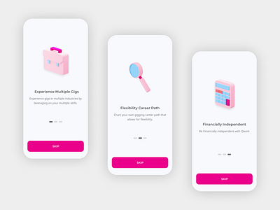 Onboarding - Job Vacancies 3d adobexd animation branding clean design elegant explore graphic design illustration job logo motion graphics profile simple trend