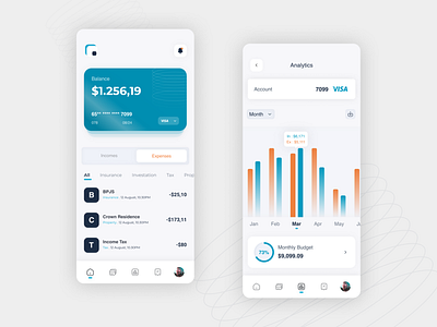 e-Wallet App 3d adobexd analytic animation bank best best2021 branding clean design elegant ewallet explore illustration motion graphics nft profile simple trend wallet