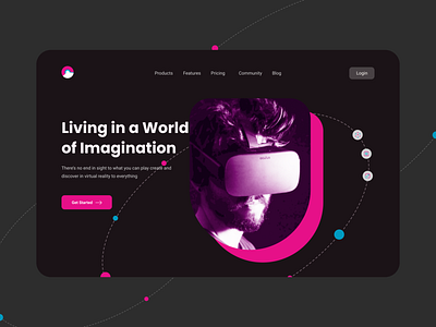 VR Website - Dark Mode 3d adobexd animation augmented reality branding clean dark dark mode darkmode elegant explore graphic design motion graphics profile simple virtual virtual reality vr