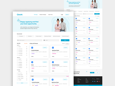 Qwork Website 3d adobexd animation app best branding clean crypto elegant explore fintech graphic design illustration ios logo motion graphics nft simple trend ui