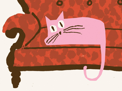 Pink cats cat quirky sofa whimsical