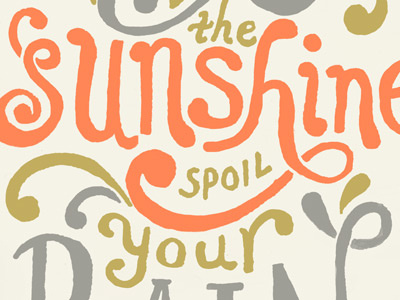 Sunshine groovy hand drawn typography