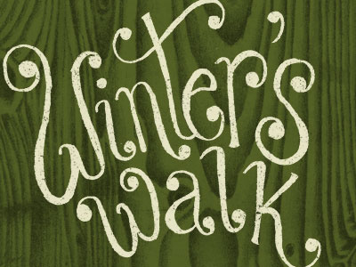a winter walk hand drawn holiday retro typography winter