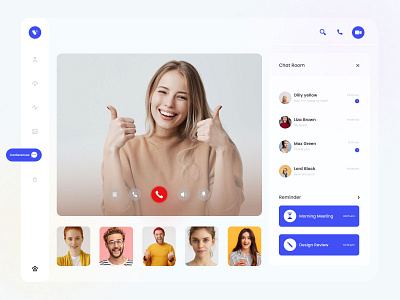 Video Calling And Chat UI Concept caling call card cards chat concept design figma free freebie template ui ux video web web design web development web development company website website design