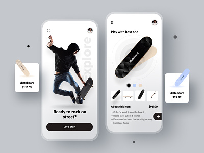 Skateboard Shopping App Design