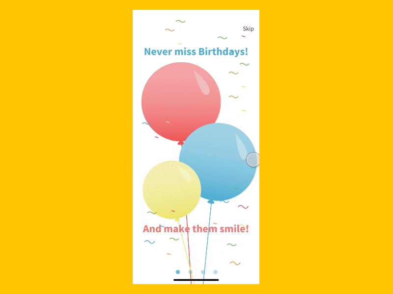 OnBoarding birthday flinto onboarding welcomepage