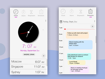 Clock/Scheduler App Design Prototype