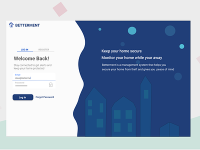 Login Page of Home Security App | Web Version